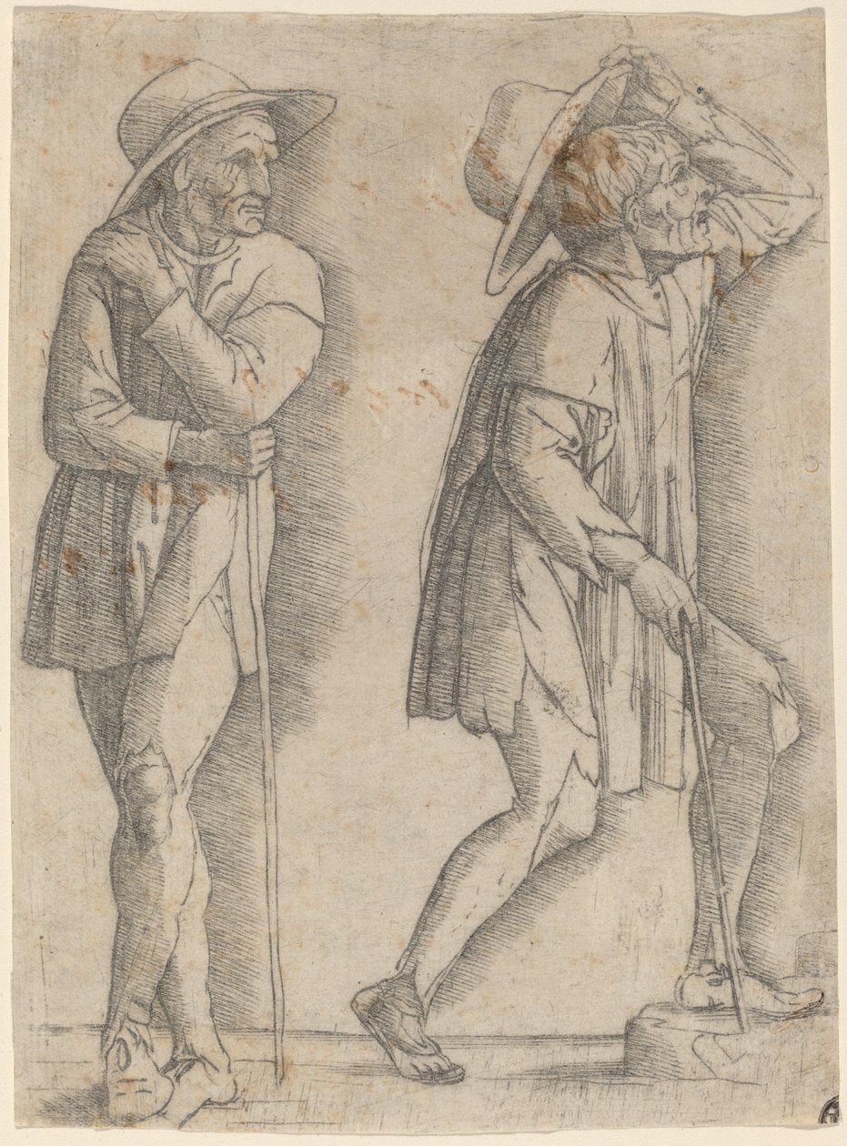 To Bønder af Workshop of Andrea Mantegna