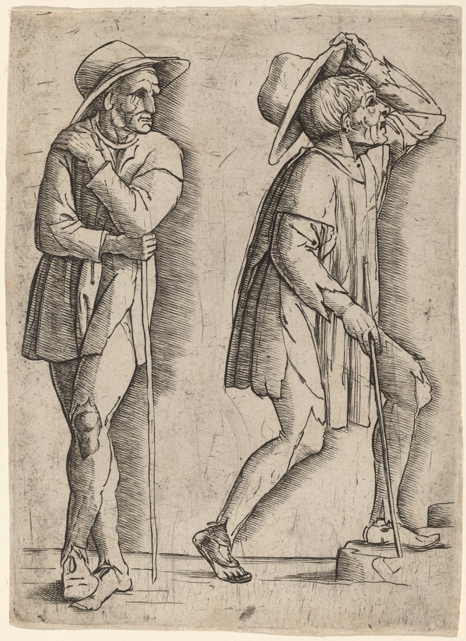 To Bønder af Workshop of Andrea Mantegna