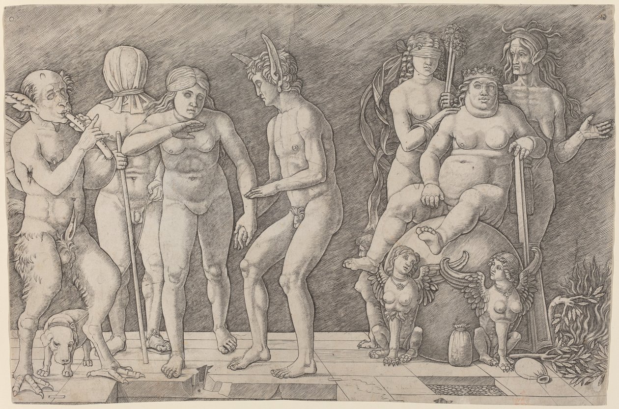 Brændt dyd: En allegori om dyd af Workshop of Andrea Mantegna