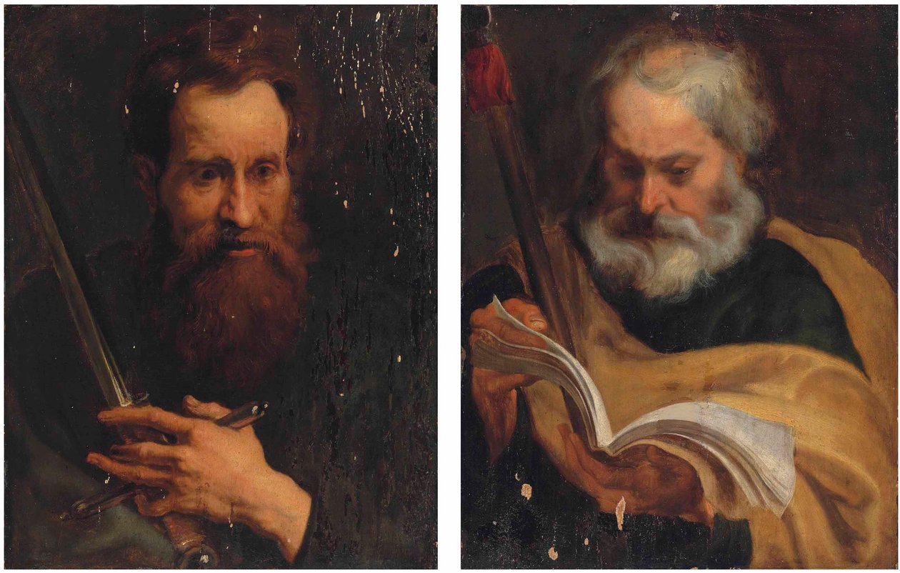 Vedhæng af apostlene Sankt Paul og Sankt Thomas af Workshop of Anthony van Dyck
