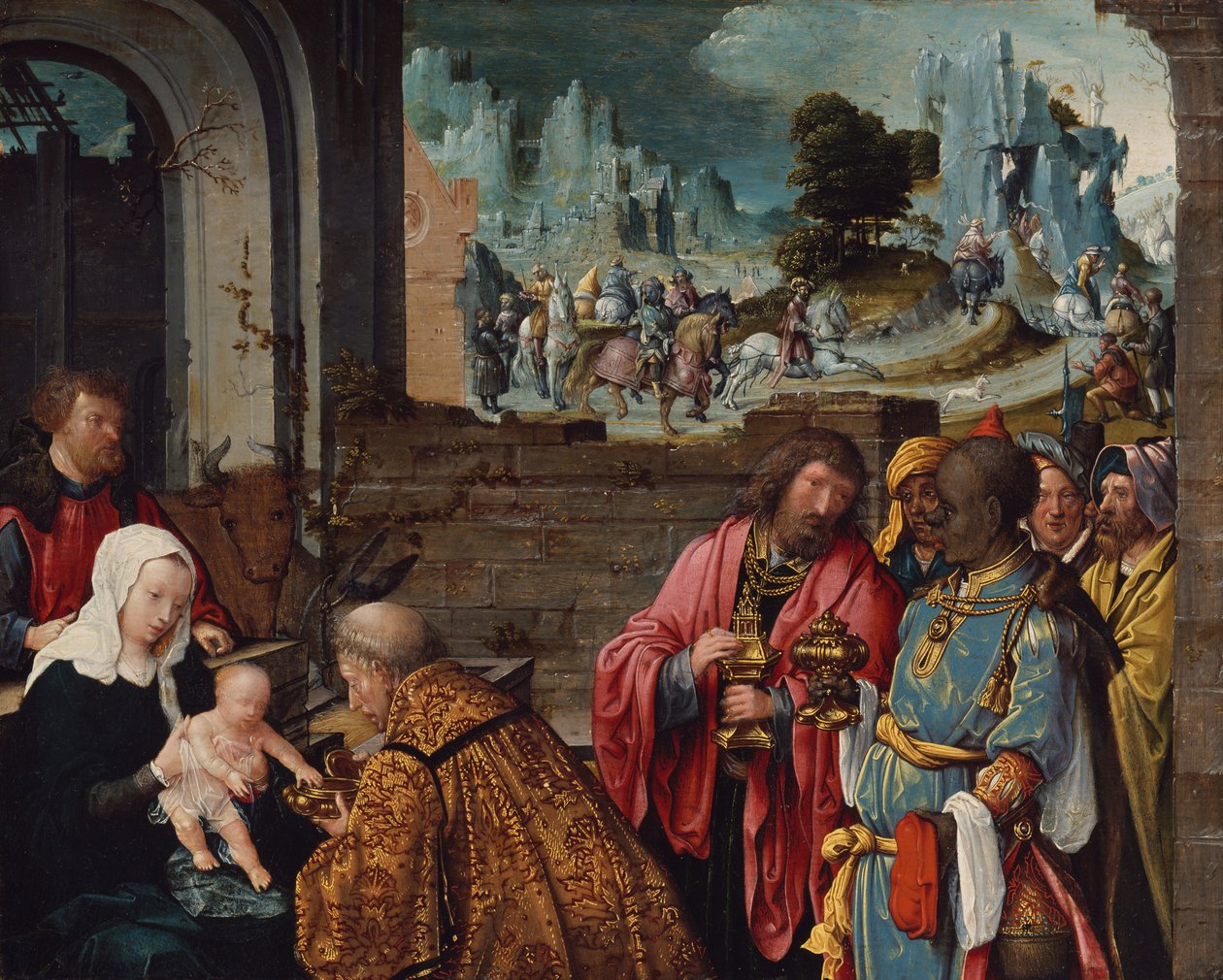 Magiernes tilbedelse, 151525. af Workshop of Cornelis Engebrechtsz.