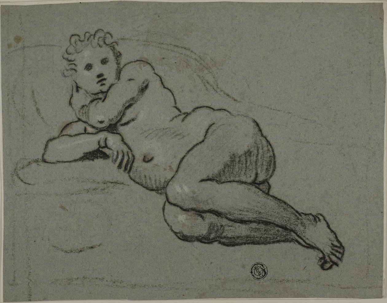 Liggende nøgen af Workshop of Domenico Tintoretto