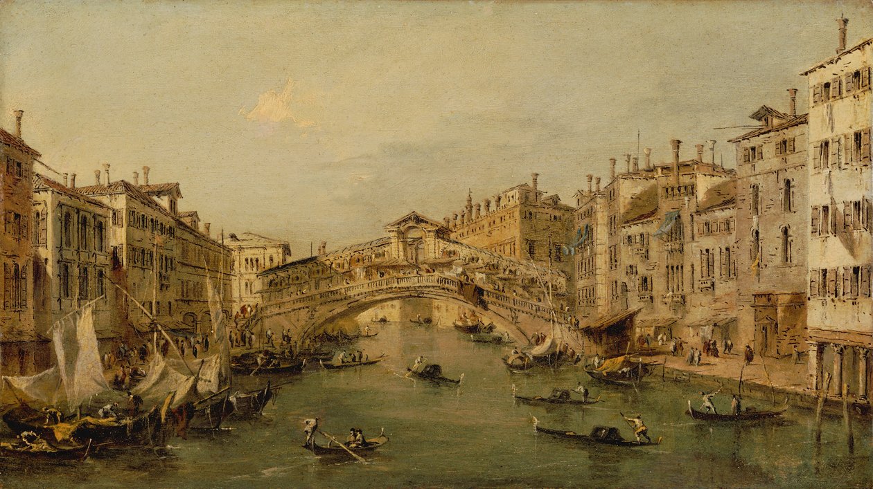 Venedig: Rialto. af Workshop of Francesco Guardi
