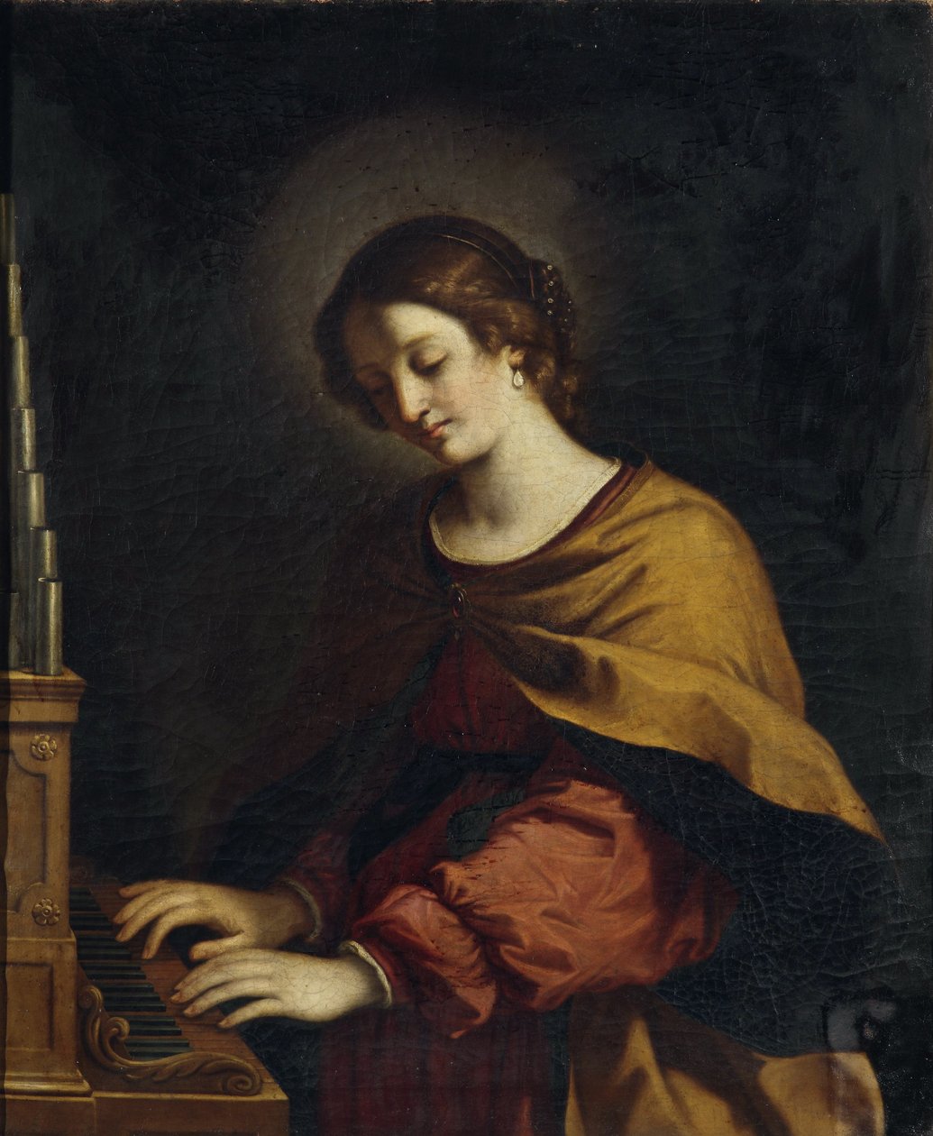 Saint Cecilia som organist af Workshop of Guercino