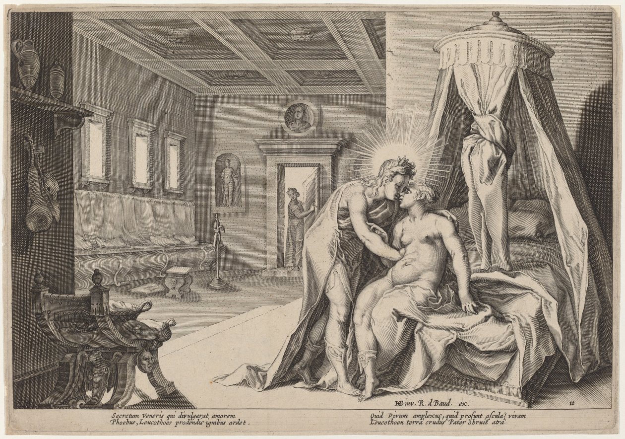 Apollo misbruger Leucothoe af Workshop of Hendrick Goltzius, after Hendrick Goltzius