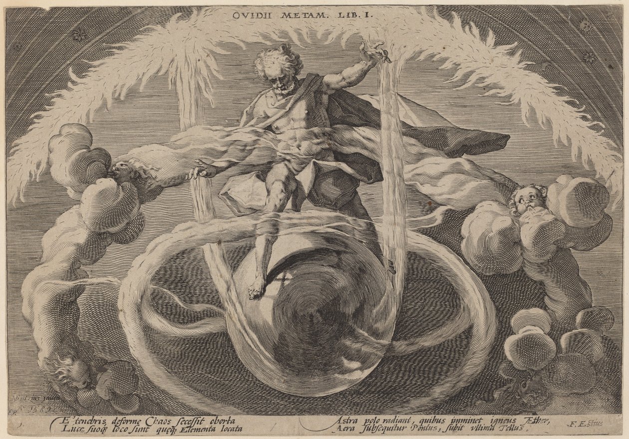 Kaos: Udredningen af kaos eller skabelsen af elementerne af Workshop of Hendrick Goltzius, after Hendrick Goltzius