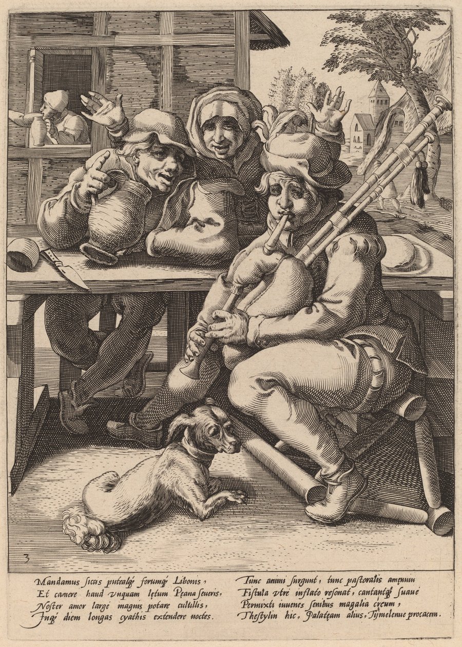 Sækkepiben skal fyldes af Workshop of Hendrick Goltzius, after Karel van Mander I
