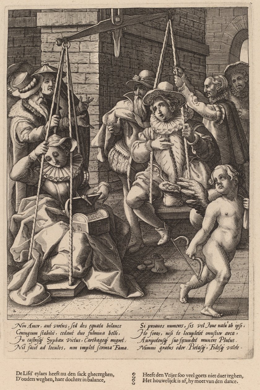 Ægteskabets skalaer af Workshop of Hendrick Goltzius, after Karel van Mander I