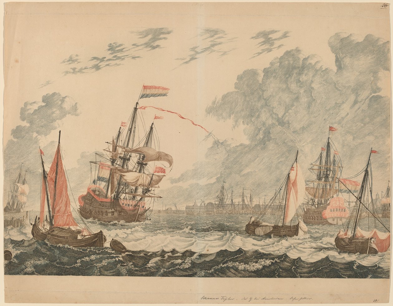 Floden IJ ved Amsterdam, 1680