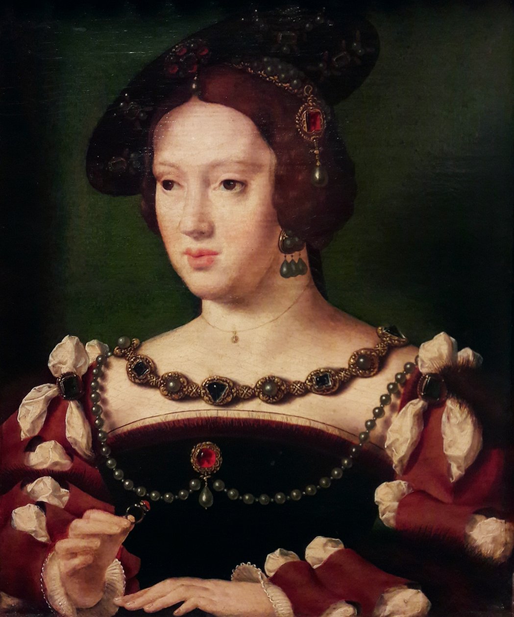 Portræt af Eleonora af Østrig, dronning af Frankrig (1498-1558) af Workshop of Joos van Cleve
