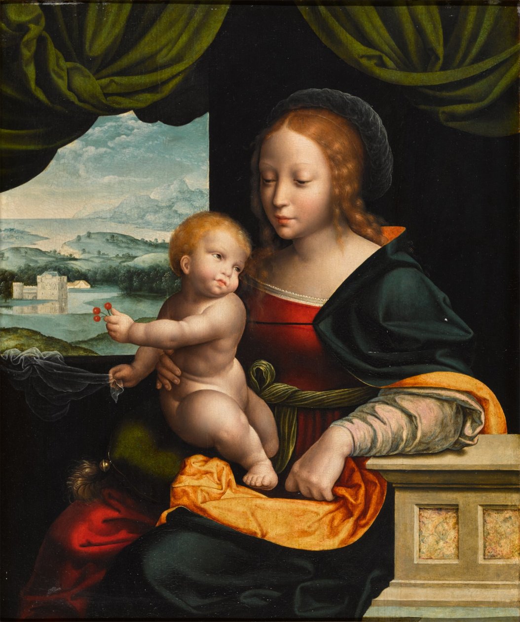Kirsebærrenes Madonna af Workshop of Joos van Cleve