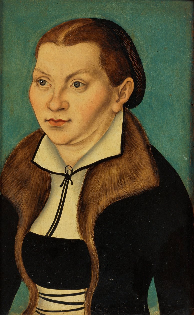 Diptyk med portrætterne af Luther og hans kone af workshop of Lucas Cranach the Elder
