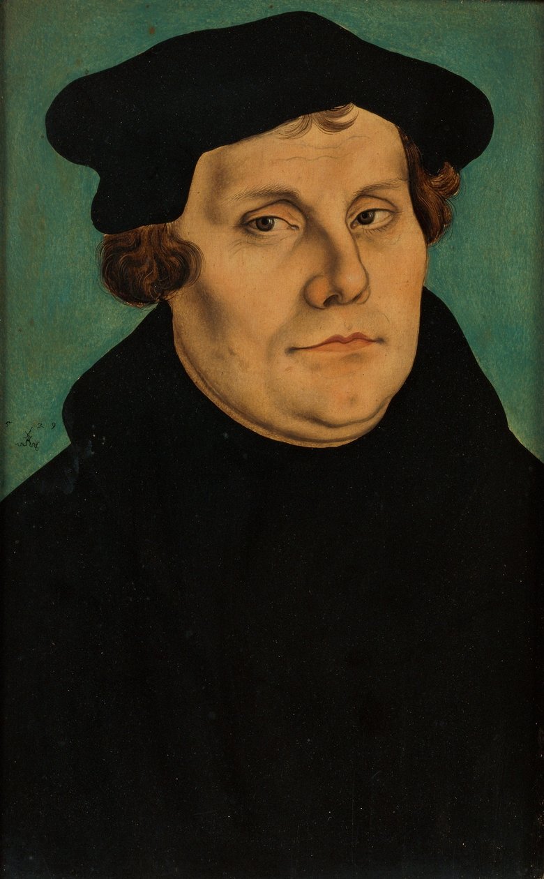 Diptyk med portrætterne af Luther og hans kone af workshop of Lucas Cranach the Elder