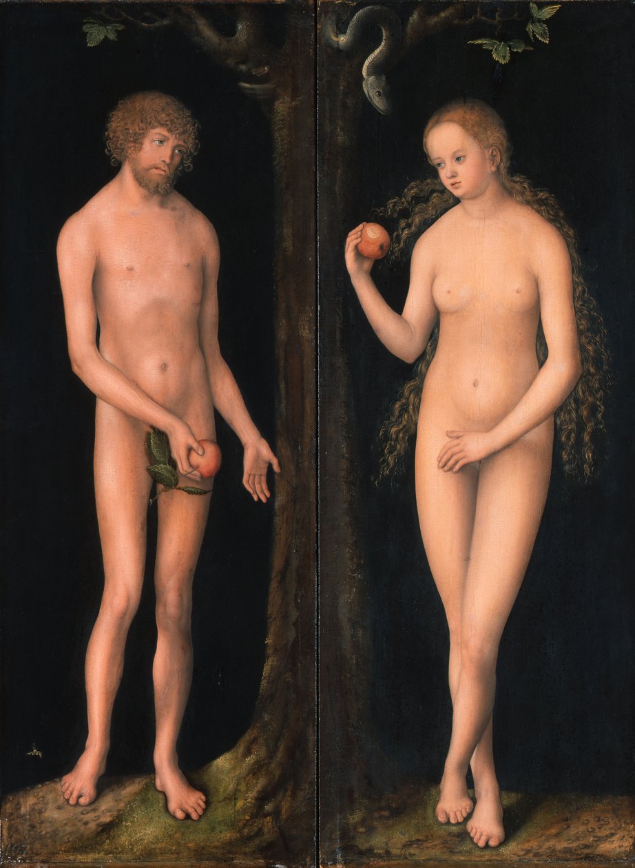 Tysk: Adam und Eva Adam og Eva af workshop of Lucas Cranach the Elder