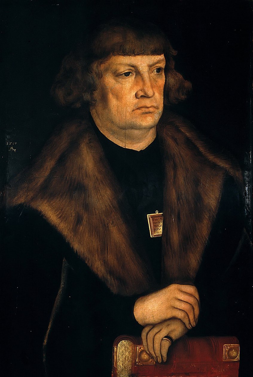 Tysk: Bildnis eines Bürgermeisters von Weißenfels Portræt af en borgmester i Weißenfels af workshop of Lucas Cranach the Elder