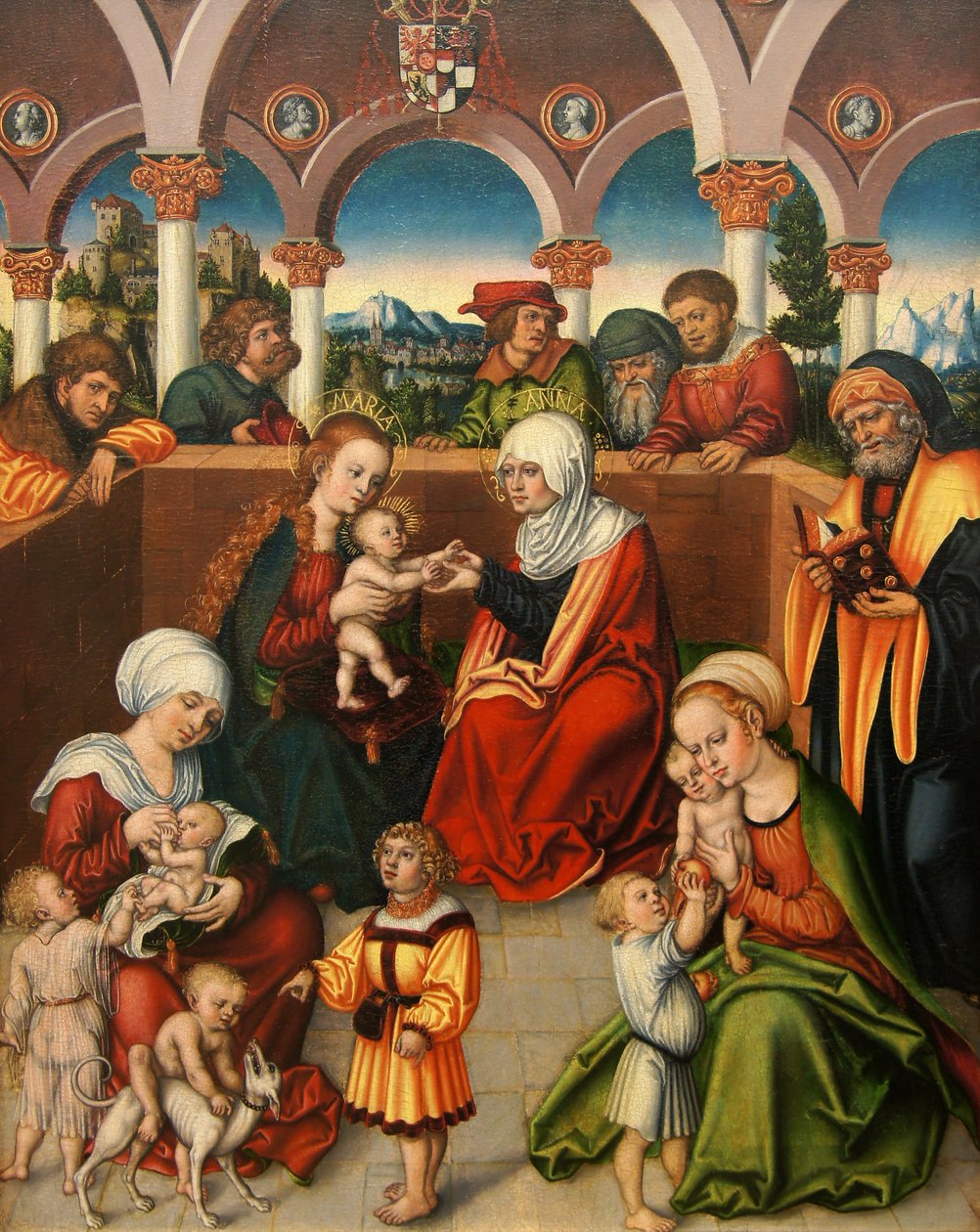 Tysk: Heilige Sippe Det hellige slægtskab af workshop of Lucas Cranach the Elder