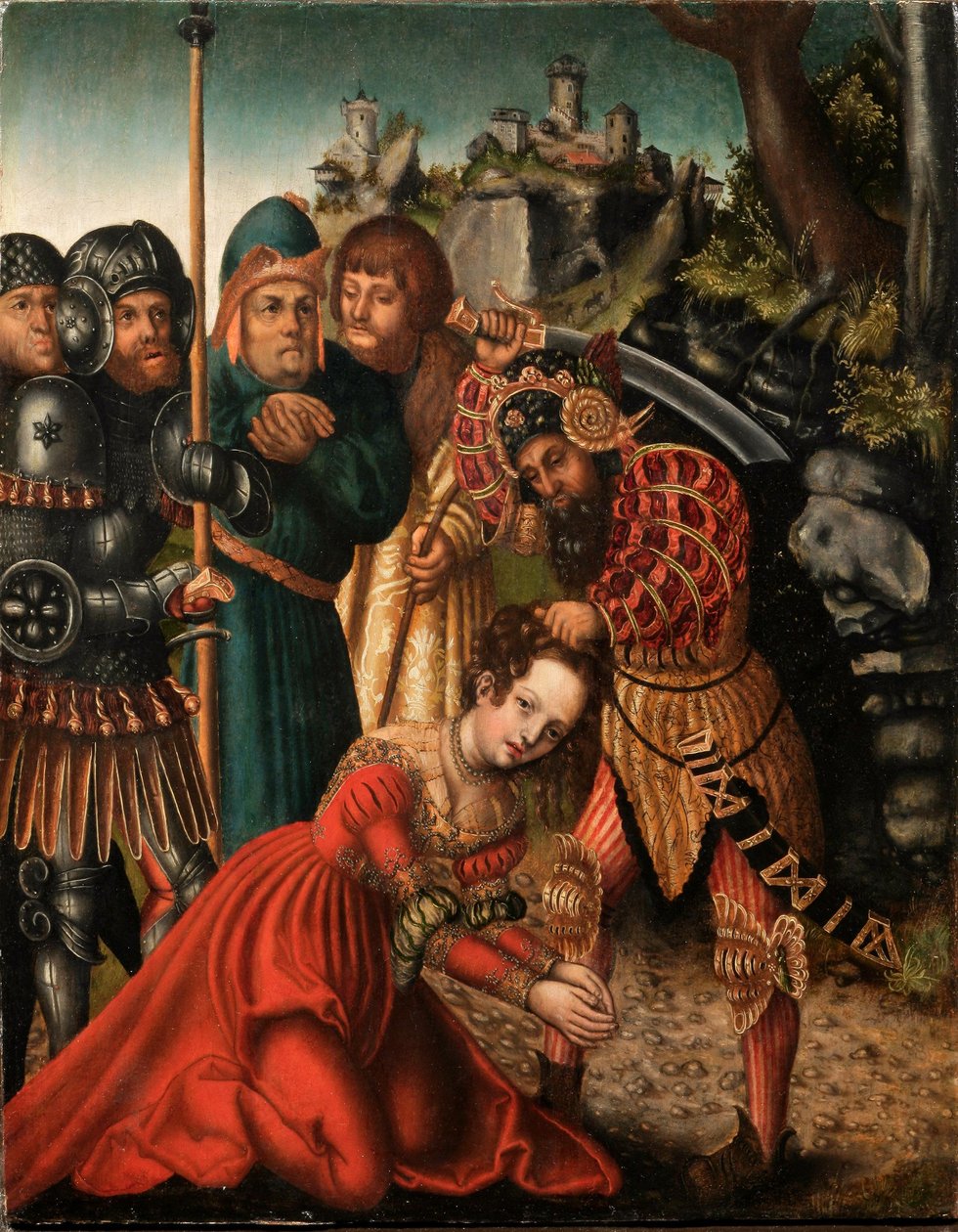 Den hellige Barbaras martyrium af workshop of Lucas Cranach the Elder