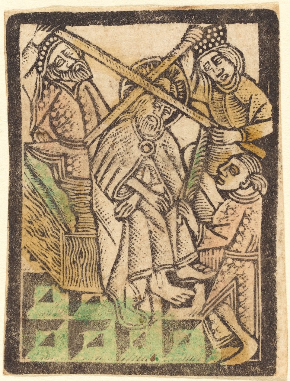 Kristus kronet med torne af Workshop of Master of the Aachen Madonna