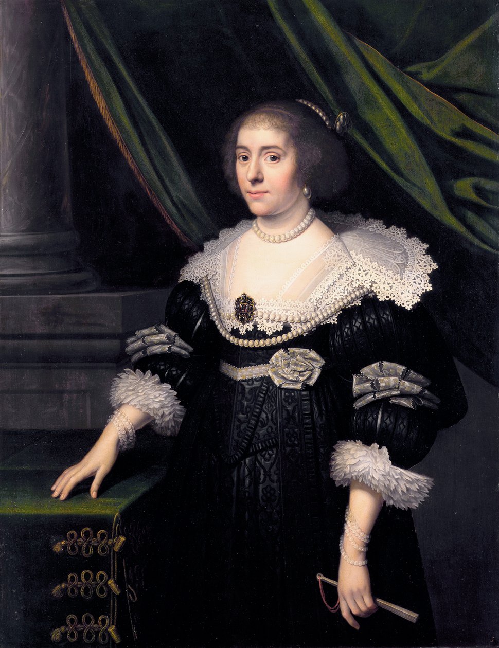 Prinsesse Amalia af Solms, hustru til Frederik Henrik af Oranien af Workshop of Michiel van Mierevelt