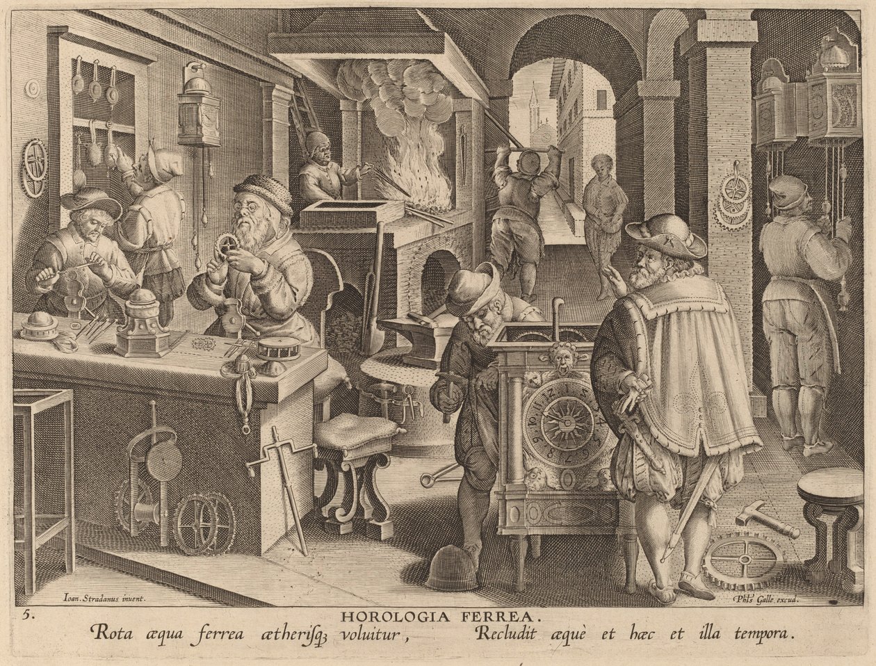 Jern ure af Workshop of Philip Galle after Jan van der Straet
