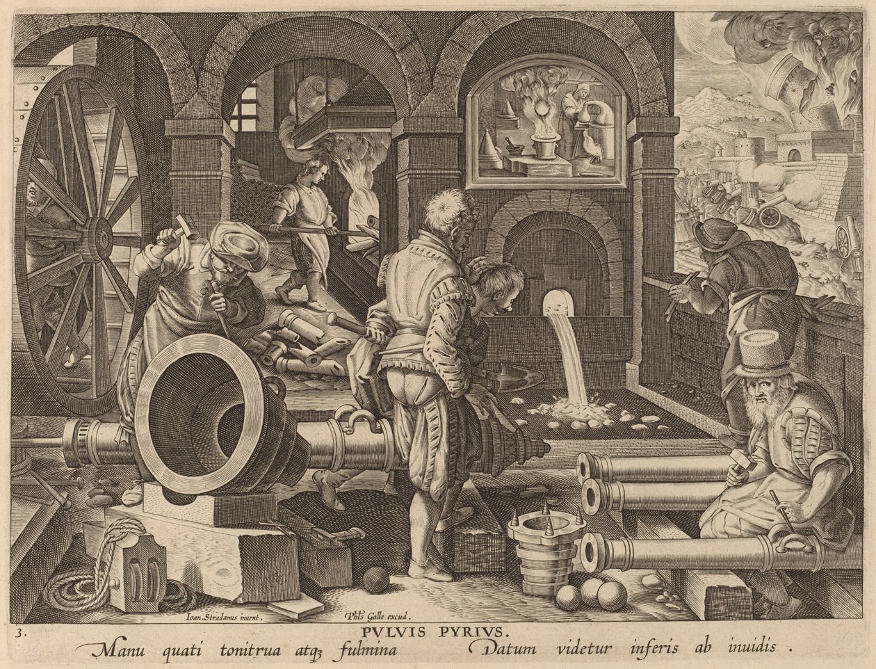 Krudt af Workshop of Philip Galle after Jan van der Straet