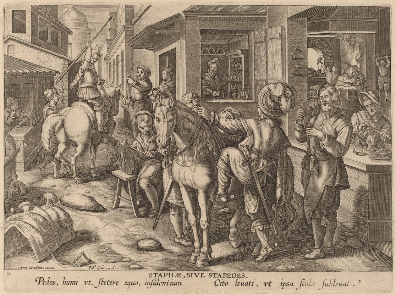 Staphae, Sive Stapedes (stigbøjler eller fodstøtter) af Workshop of Philip Galle after Jan van der Straet