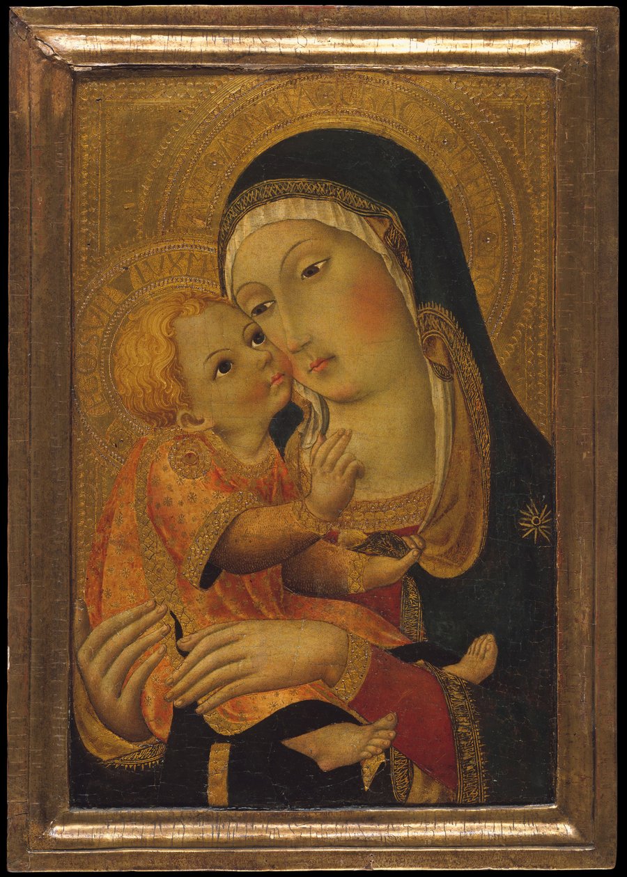 Madonna og barn, ca. 1448-60. af Workshop of Sano di Pietro