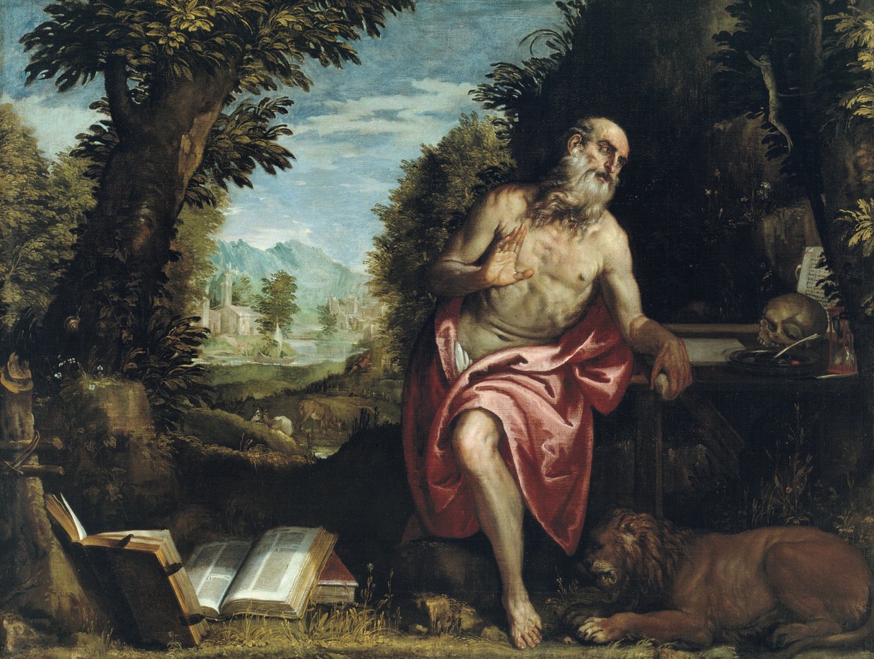 Sankt Hieronymus i ørkenen, 158590. af Workshop of Veronese