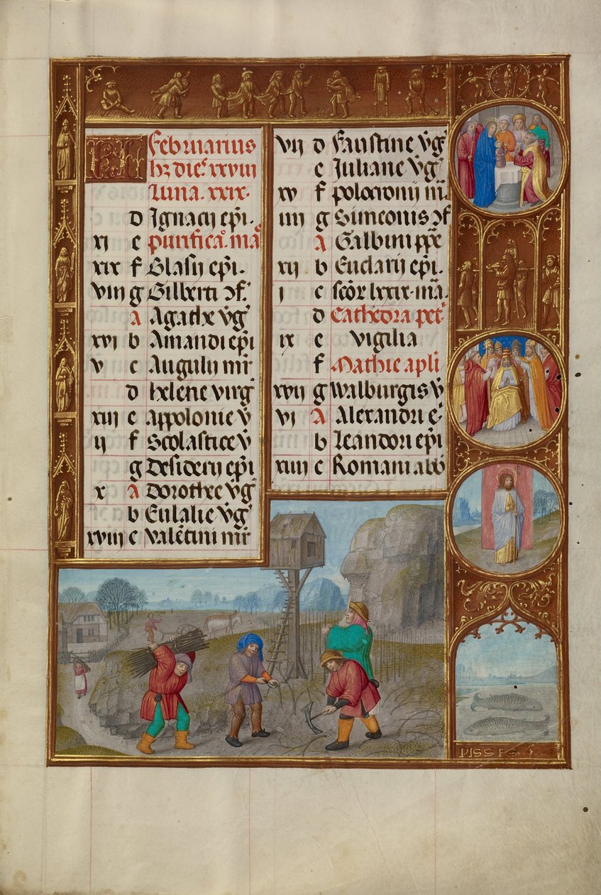 Arbejde i en vingård; Stjernetegn for Fiskene af Workshop of the Master of James IV of Scotland