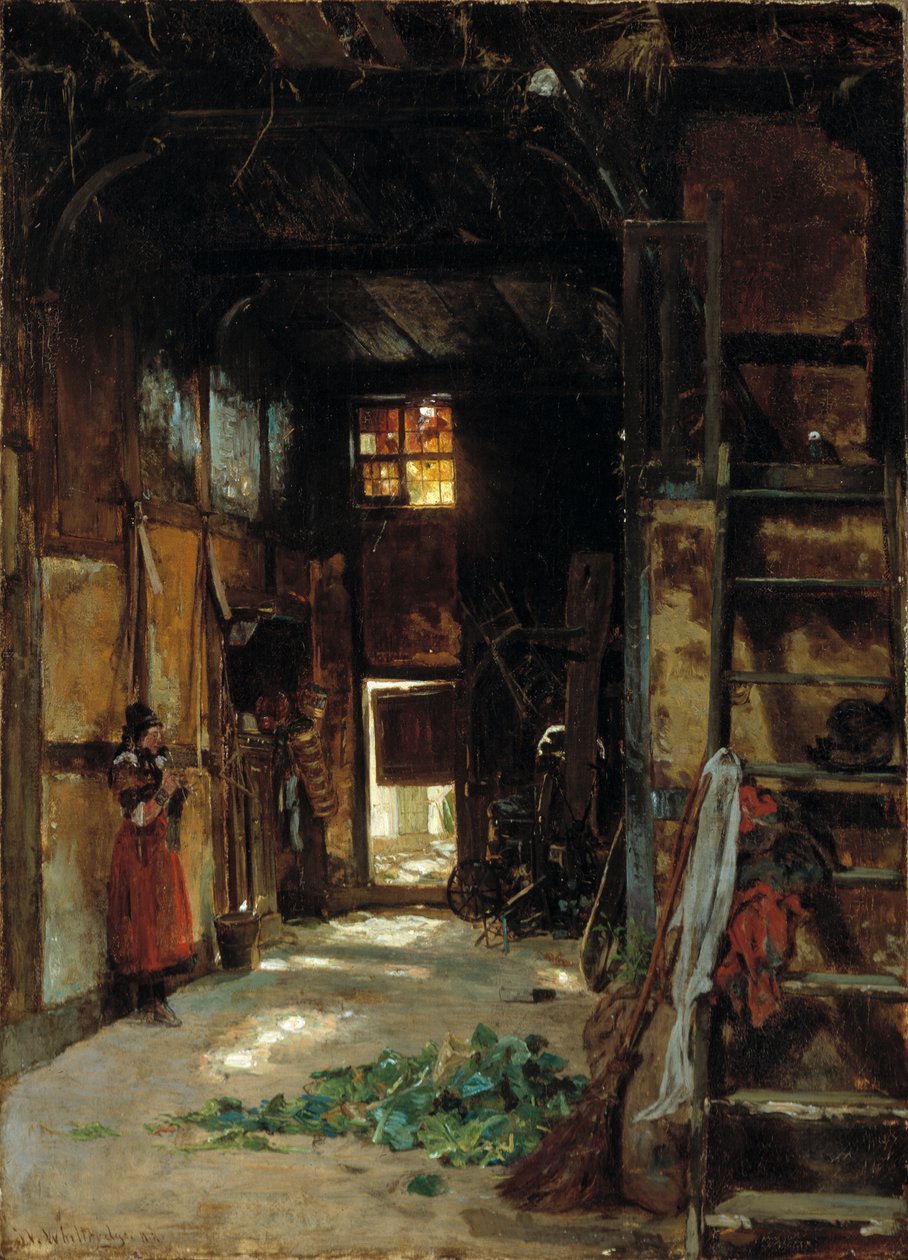 Interiør af et Westfalsk sommerhus, 1852. af Worthington Whittredge