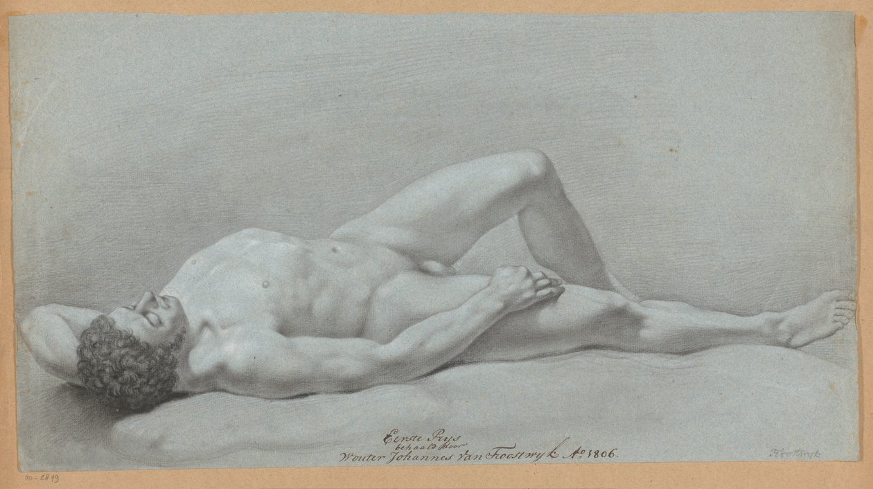 Liggende nøgen mand (1. præmie 1806) af Wouter Johannes van Troostwijk