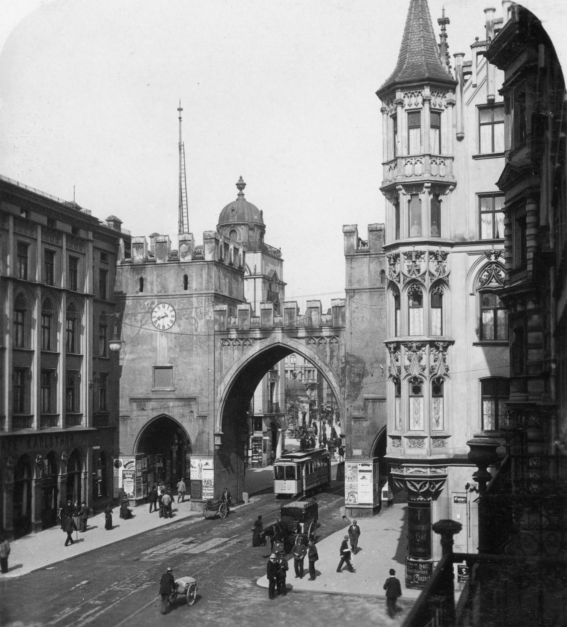 Karlstor Gate, München, Tyskland, omkring 1900-tallet. af Wurthle and Sons
