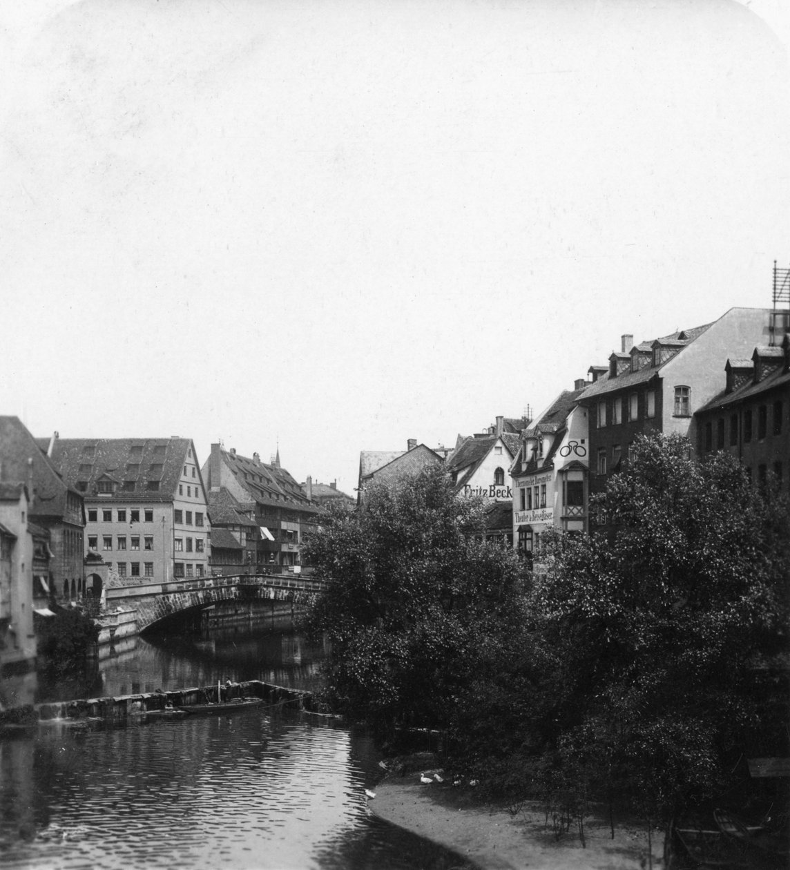 Fleischbrucke Meat Bridge, Nürnberg, Tyskland, omkring 1900-tallet. af Wurthle and Sons