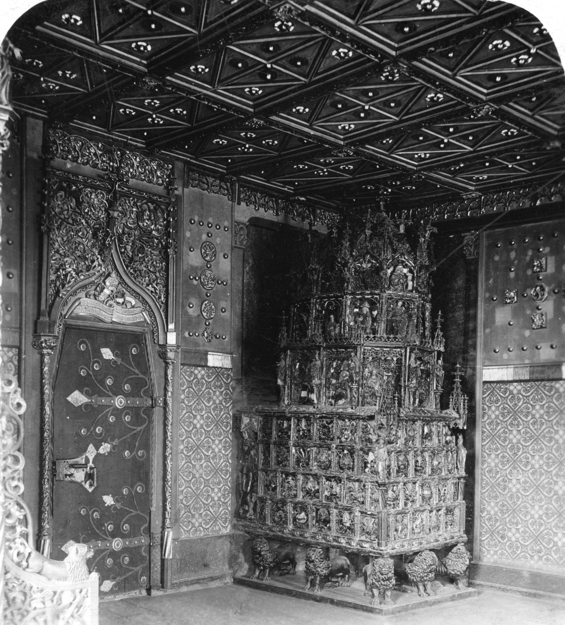 Ovnen i Princes Chamber, Festung Hohensalzburg, Salzburg, Østrig, ca. 1900-tallet. af Wurthle and Sons
