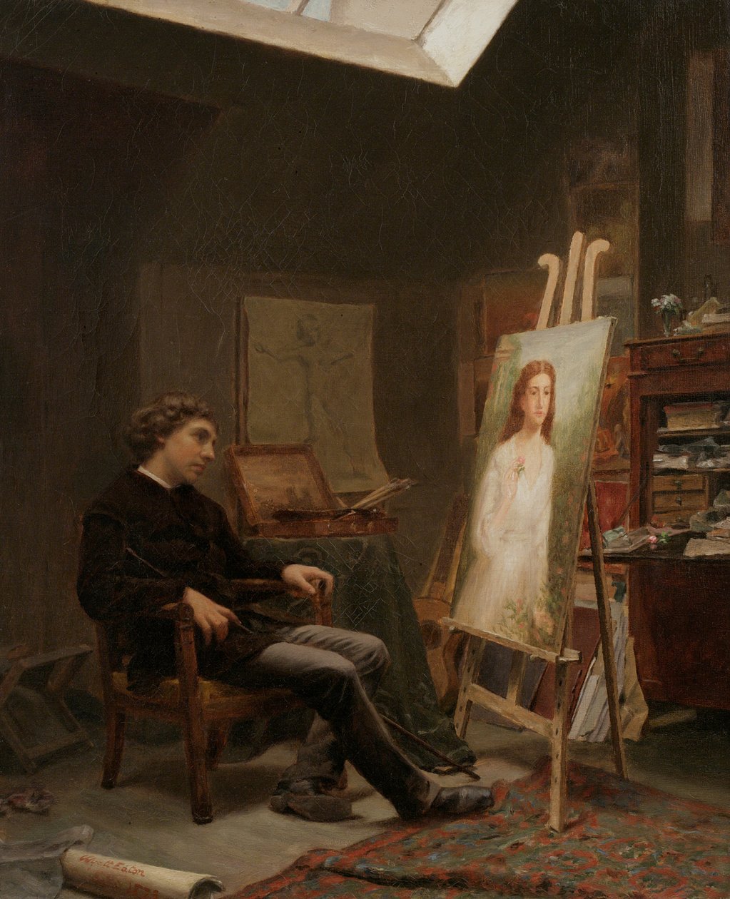 Kunstneren i sit atelier, 1873 af Wyatt Eaton