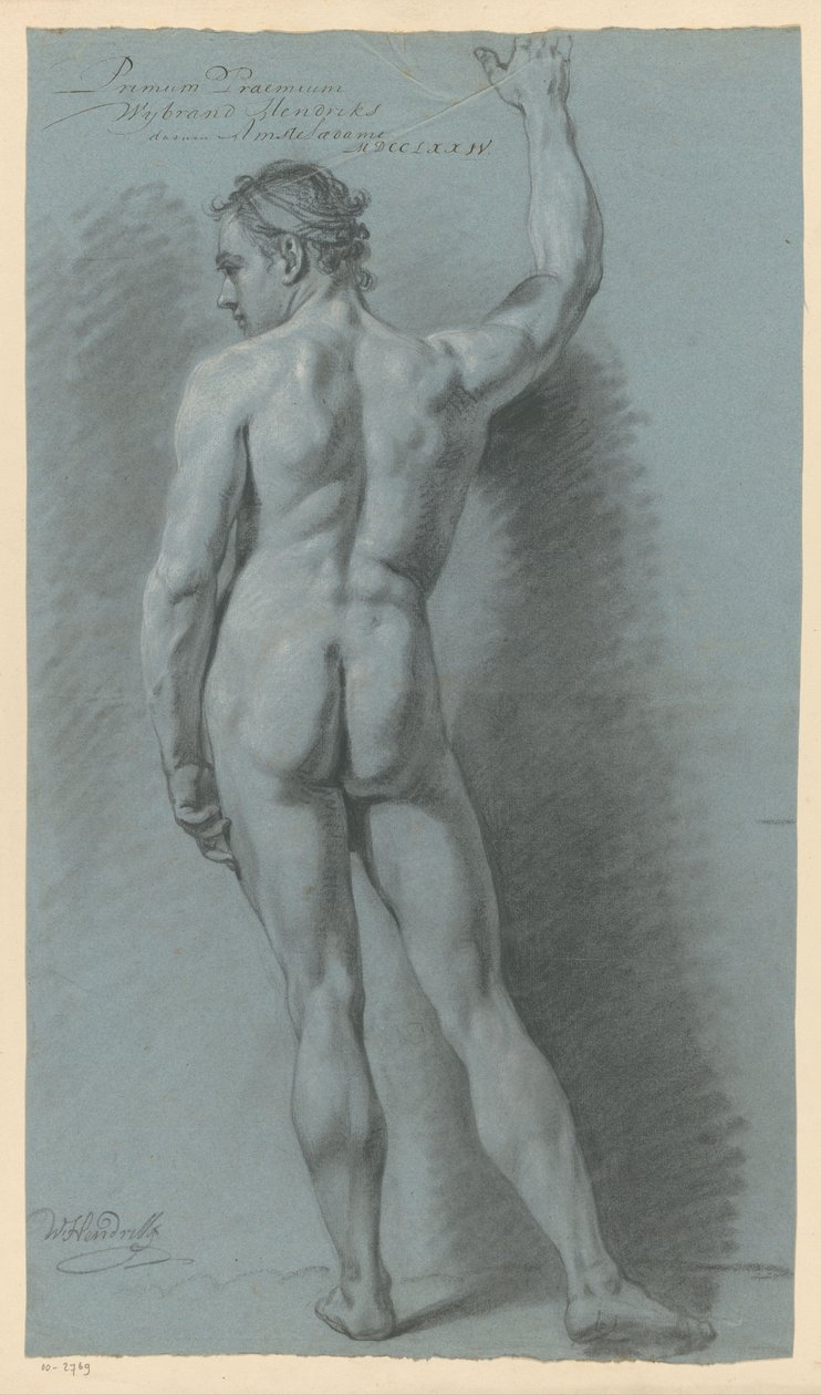 Stående mandlig nøgenfigur, set bagfra (1. præmie 1774) af Wybrand Hendriks