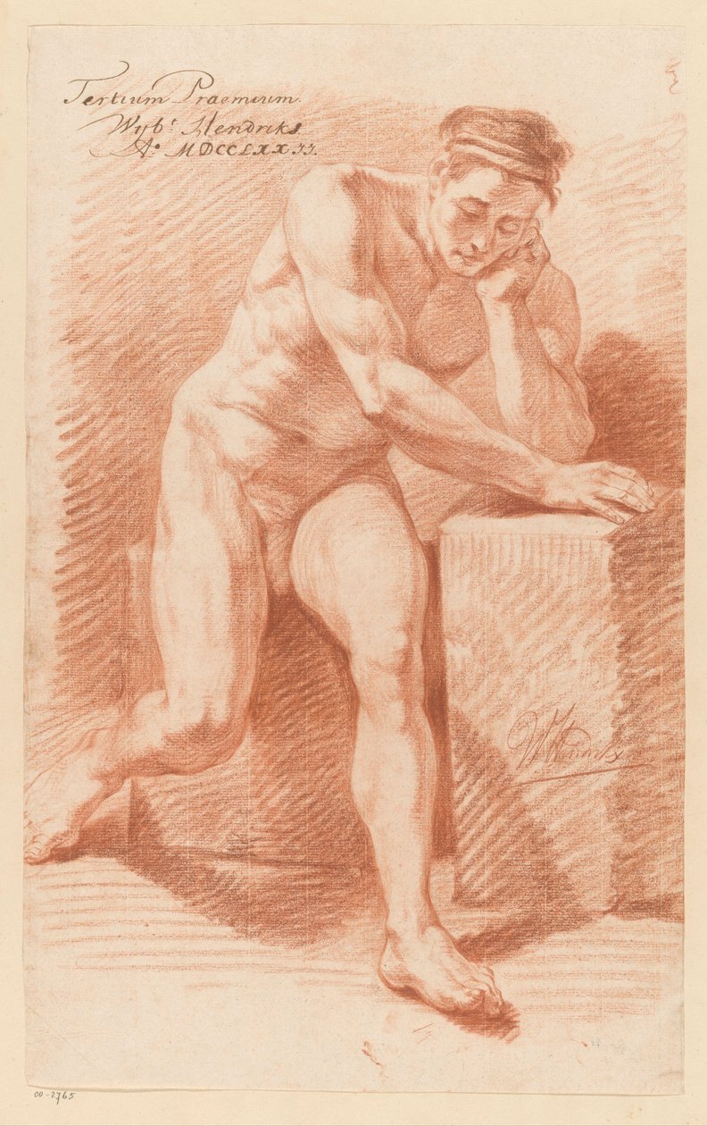 Siddende nøgen mand, set forfra (3. præmie 1772) af Wybrand Hendriks