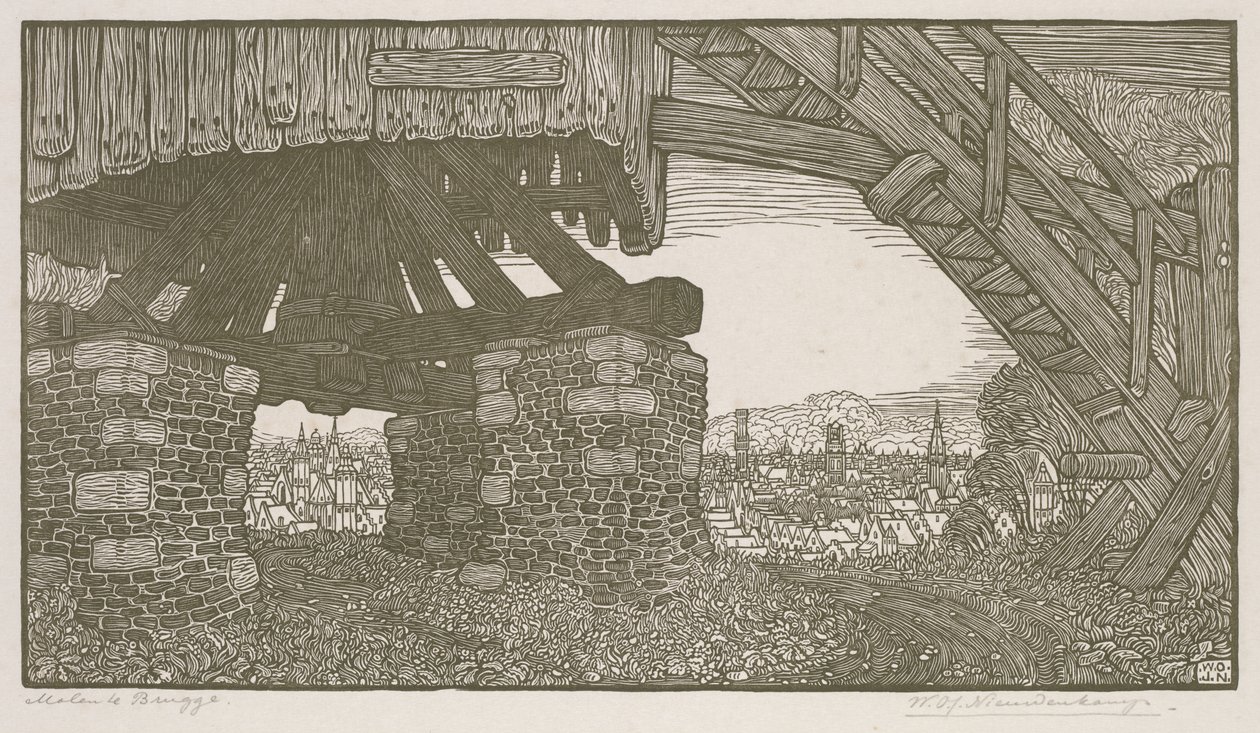 Mill at Bruges af Wynand Otto Jan Nieuwenkamp