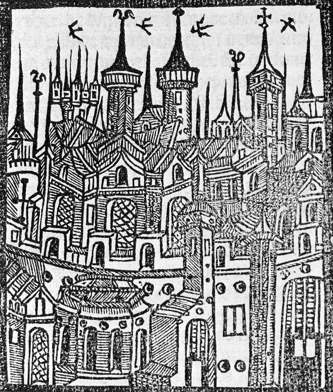 Træsnit fra The Chronicle of Englonde, 1497 af Wynkyn de Worde