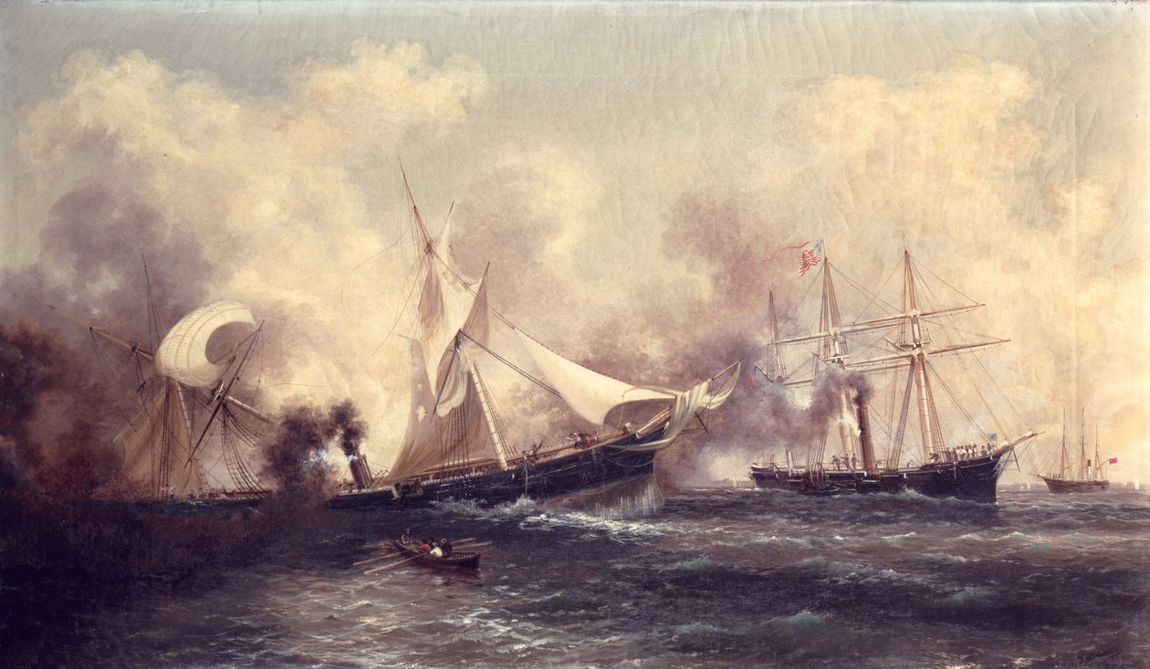U.S.S. Kearsarge synker Alabama af Xanthus Russell Smith