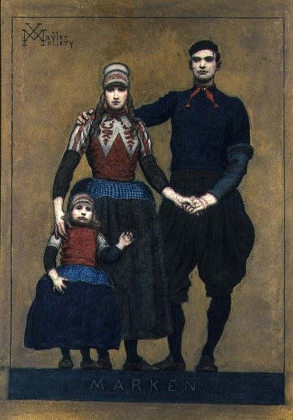 Marken (akvarel på papir) af Xavier Mellery