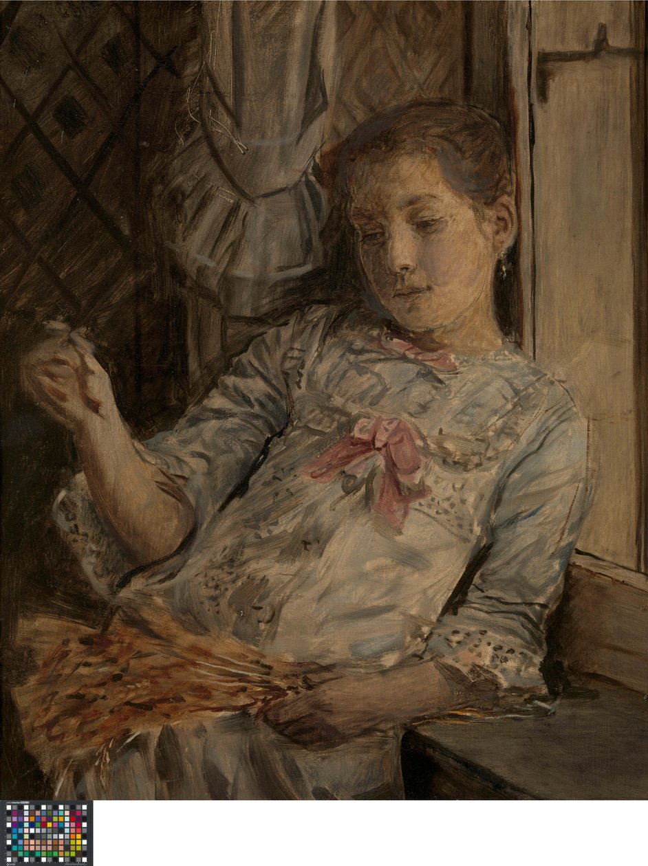 Portræt af Lucy Baldouf, kunstnerens steddatter af Xavier Mellery