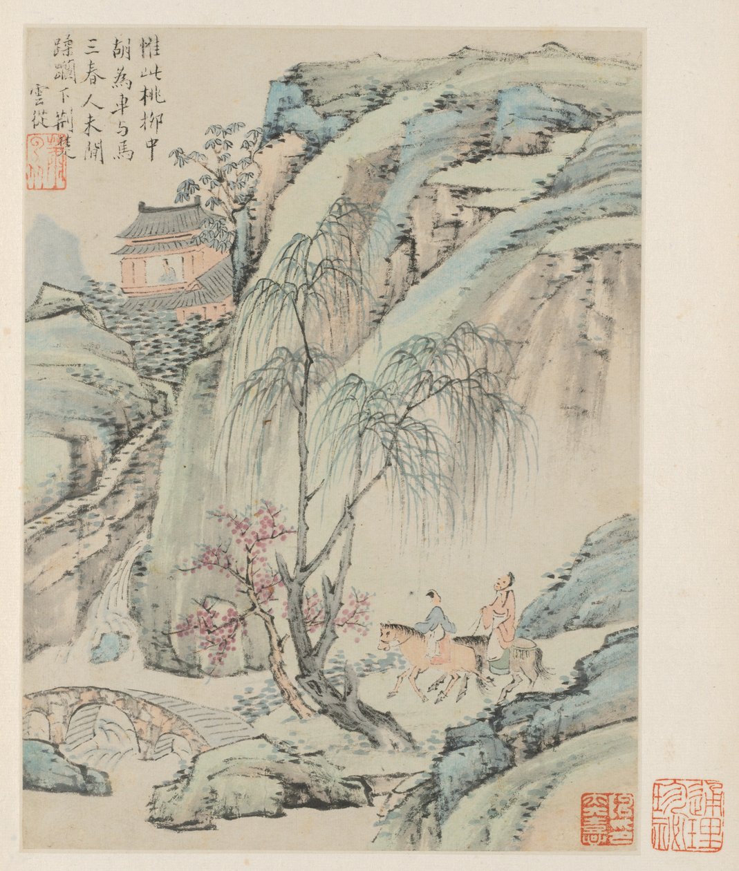 Album of Seasonal Landscapes, Leaf B (forrige blad 1) af Xiao Yuncong