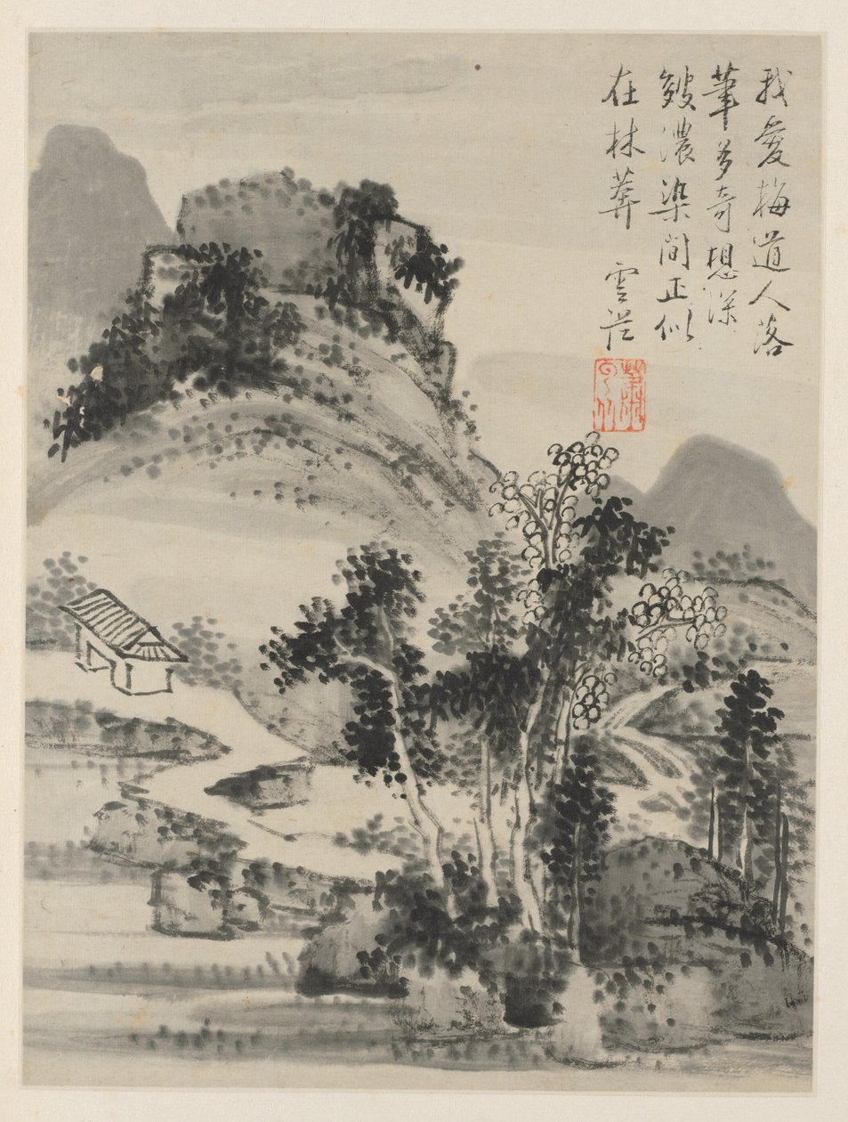 Album of Seasonal Landscapes, Leaf D forrige blad 2, 1668. af Xiao Yuncong