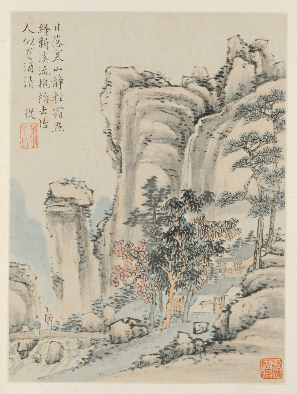 Album of Seasonal Landscapes, Leaf E forrige blad 3, 1668. af Xiao Yuncong