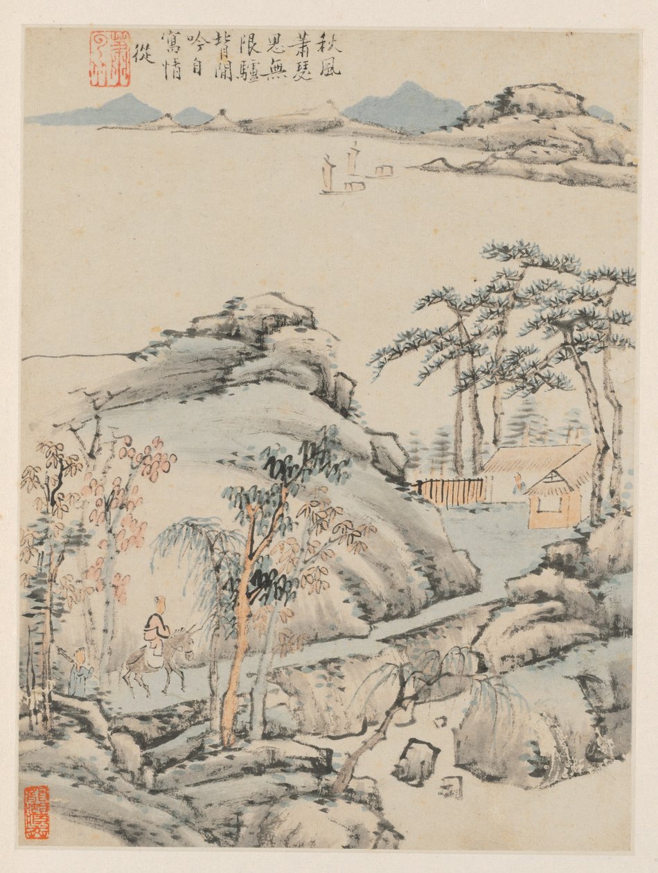 Album of Seasonal Landscapes, Leaf F (forrige blad 5) af Xiao Yuncong