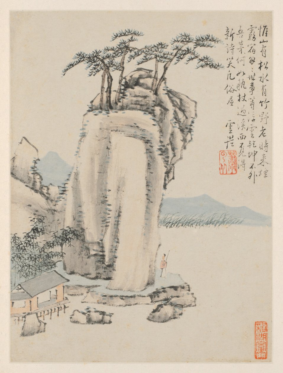 Album of Seasonal Landscapes, Leaf G forrige blad 7, 1668. af Xiao Yuncong