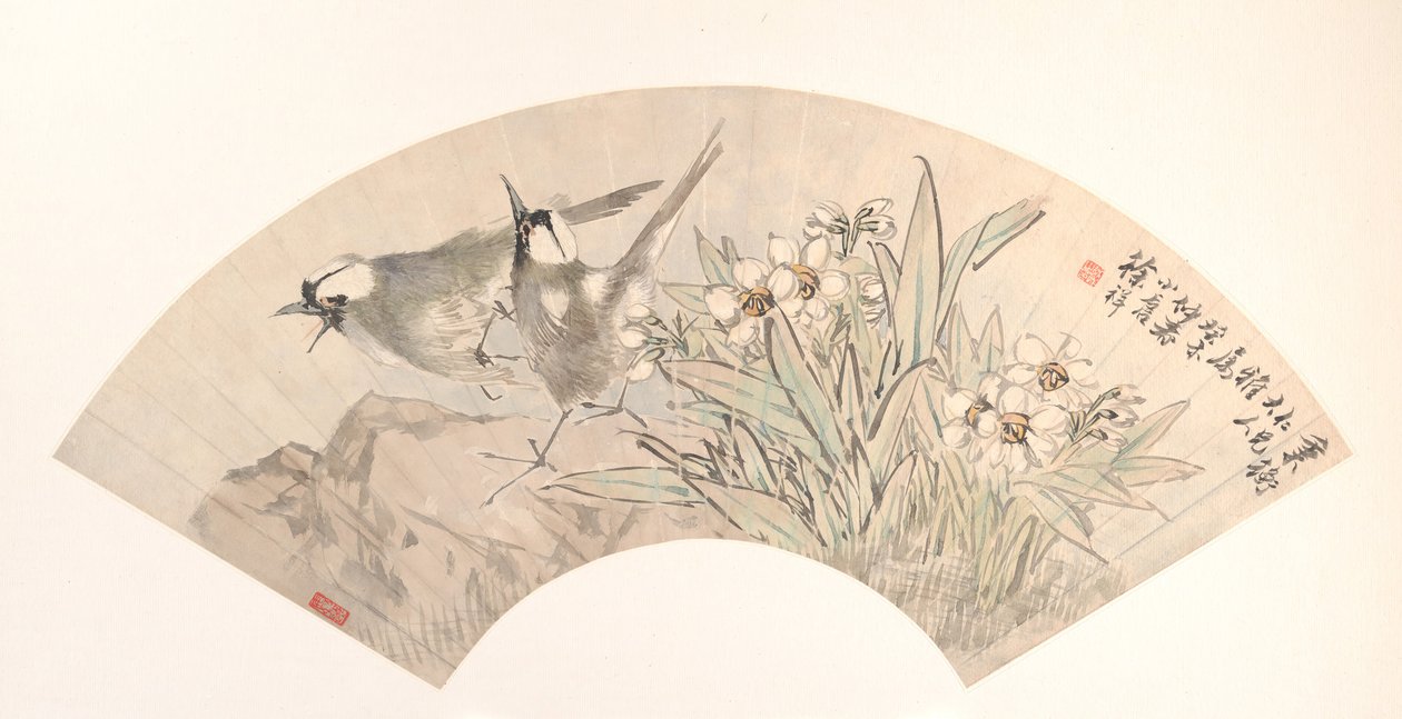 Fugle og Narcissus, dateret 1883. af Xu Xiang