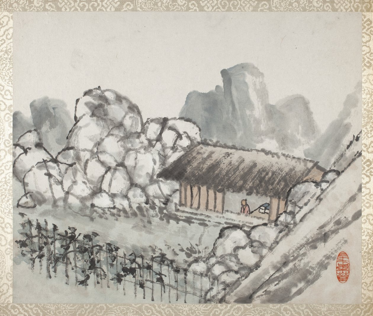 Album med landskaber og kalligrafi til Liu Songfu af Xugu