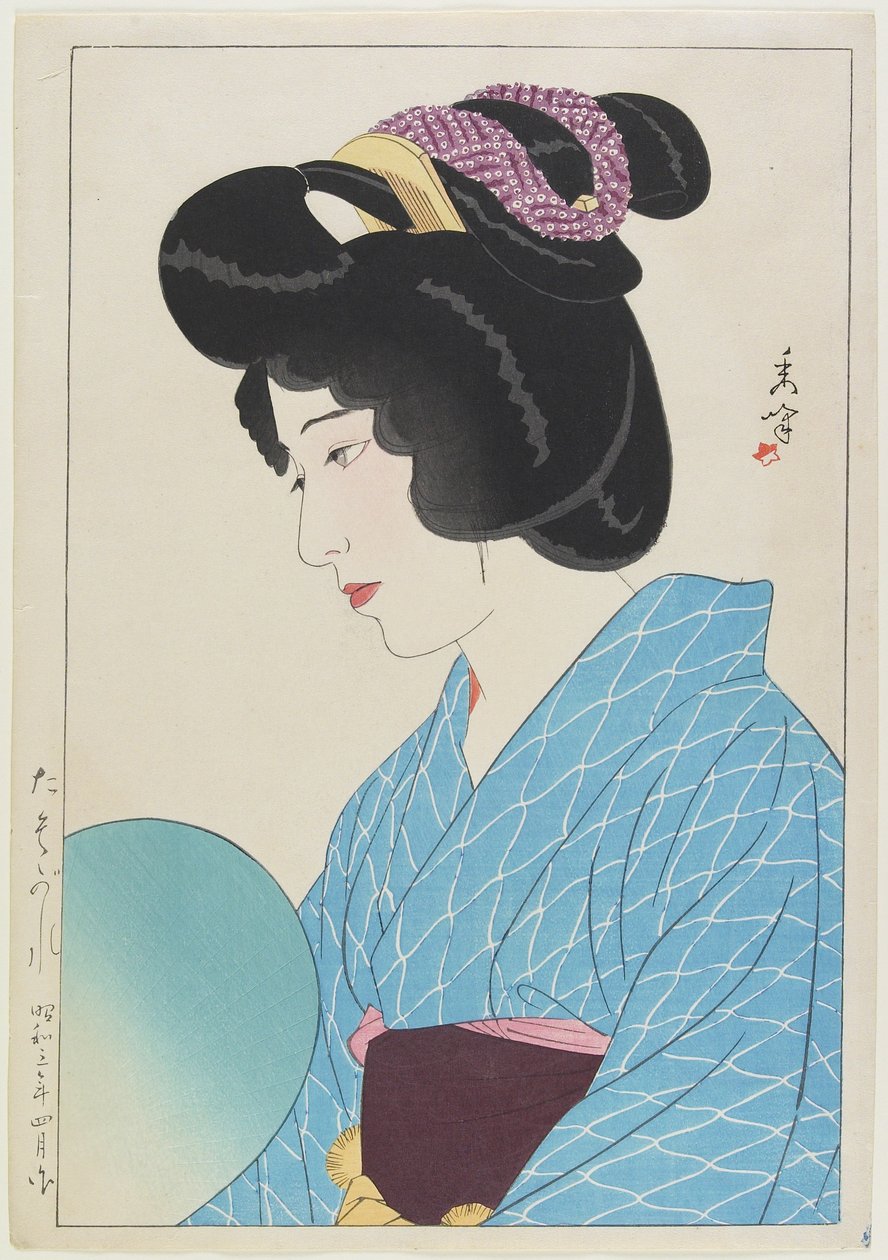 Twilight, april 1929 (træbloktryk i farver) af Yamakawa Shuho